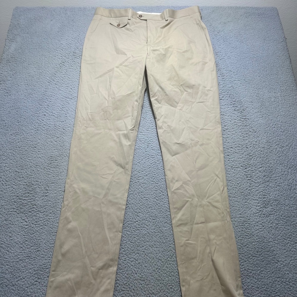 Brooks Brothers Regent Fit Mens W38 Beige Stretch Cotton Dress Pants Italy NWT